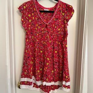 Poupette St. Barth Red Abstract Heart Print Mini Coverup Sasha Dress Size Small